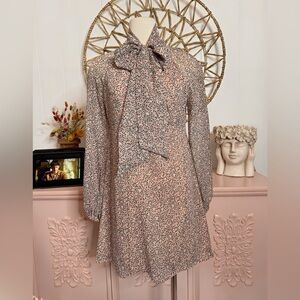 BCBGeneration Pink and floral  Long Sleeve Dress‎